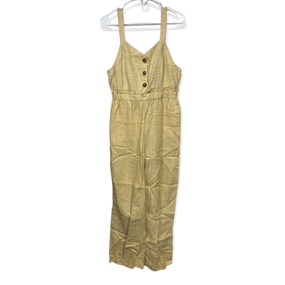 Romeo & Juliet Couture Yellow Linen Blend Jumpsuit Large - Picture 9 of 9